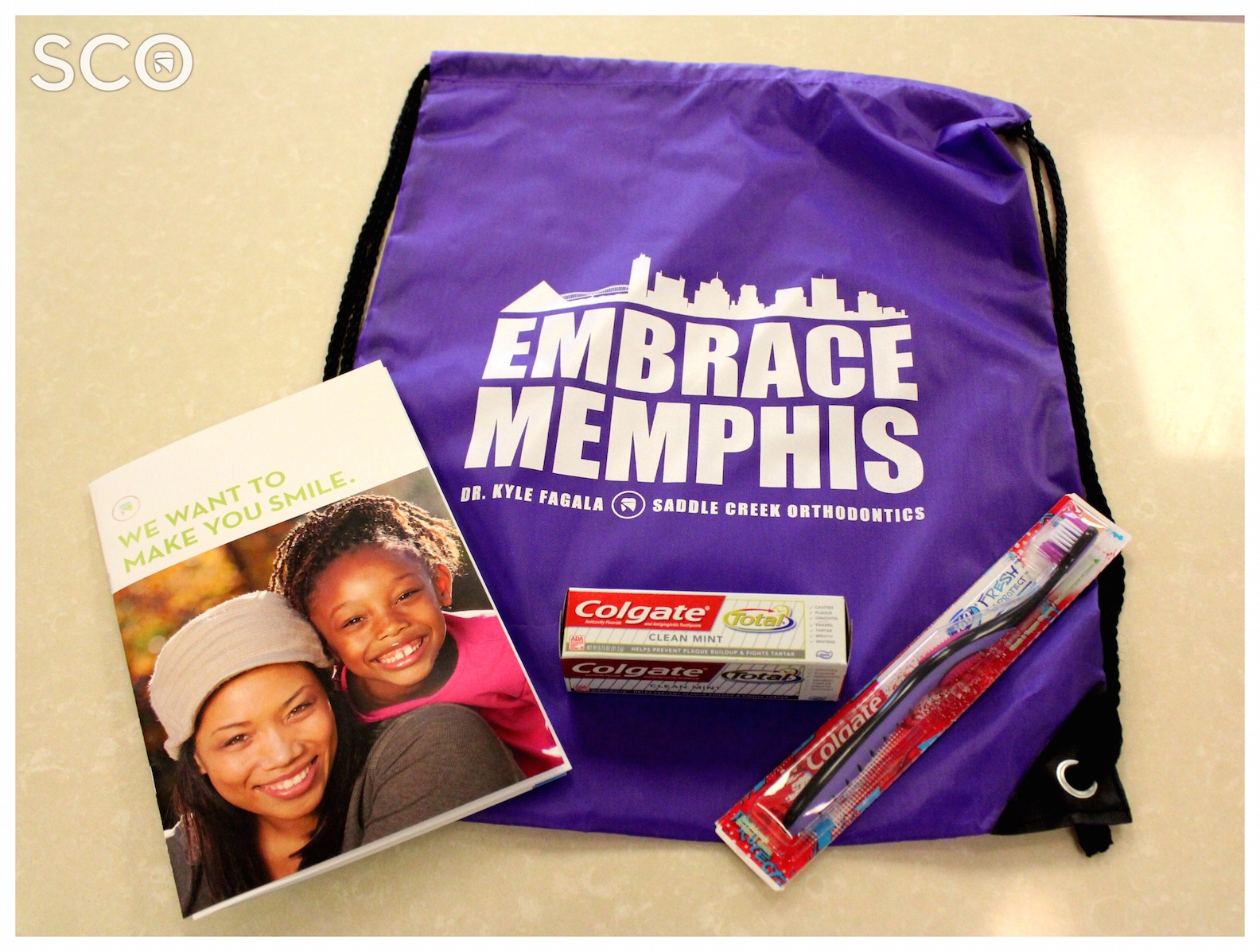 Embrace Memphis | Swag Bag | Student Hygiene Bags | Saddle Creek Orthodontics