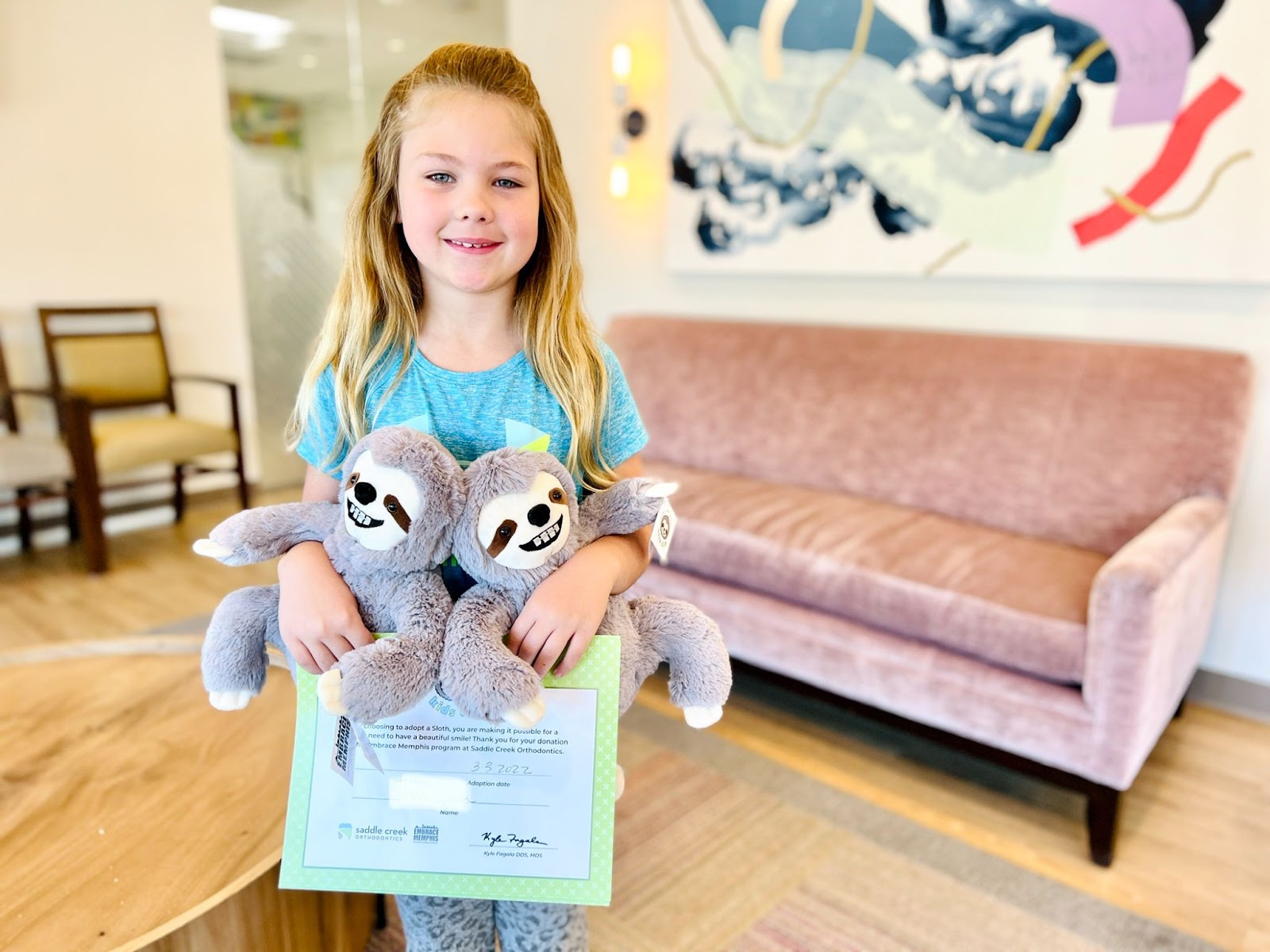 At Saddle Creek Orthodontics, we have been able to give back the last couple of years through our partnership with the Smiles for Palmer Campaign.