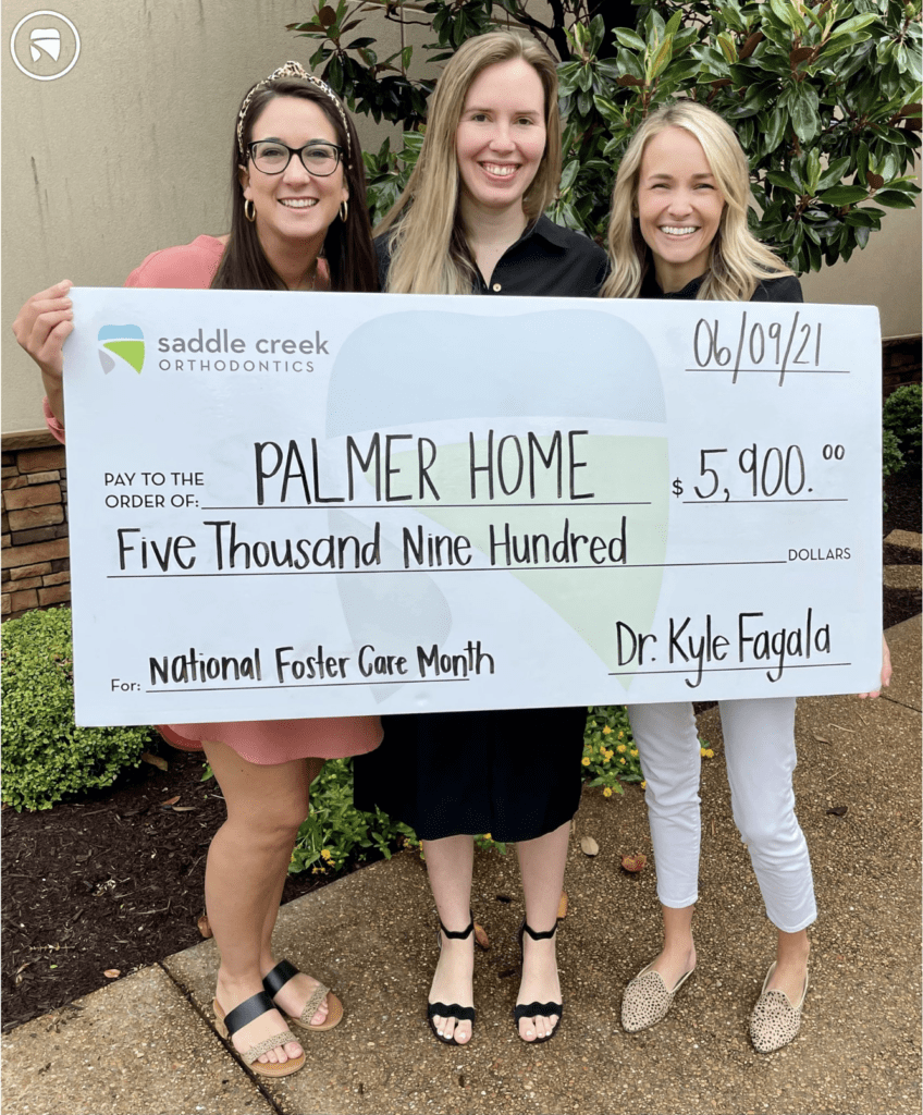 At Saddle Creek Orthodontics, we have been able to give back the last couple of years through our partnership with the Smiles for Palmer Campaign.